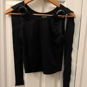 Zara Black Crop Top with Ring Details